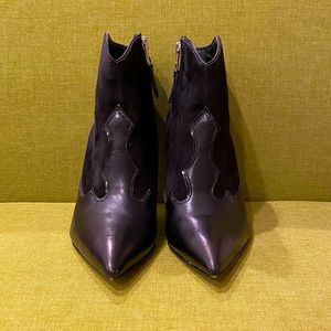 Western, Sam Edelman-Bradley black suede and leather booties-size 7